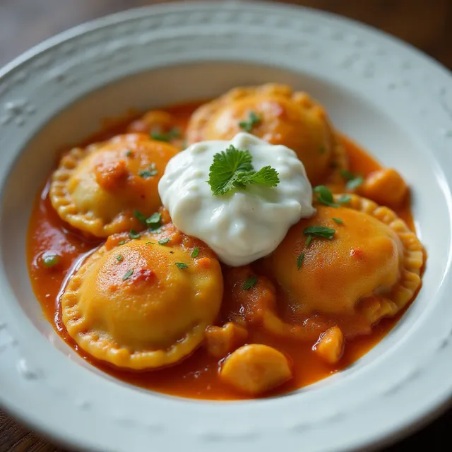 Manti (Turkish 'Ravioli' with Yogurt Sauce)