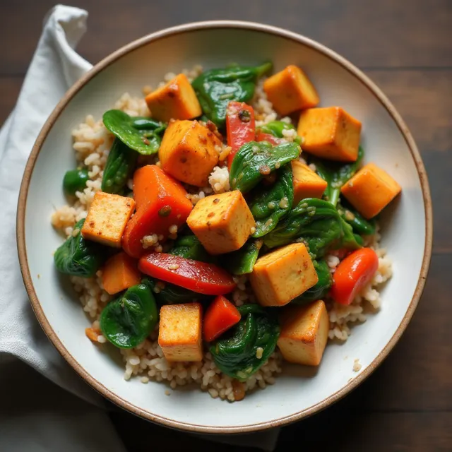 Tofu Stir-Fry with Peanut Sauce (Vegan)