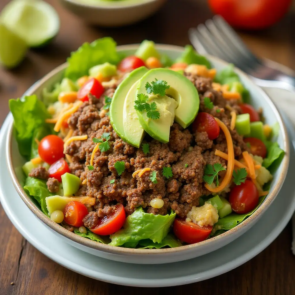 Taco Salad with Lime Vinegar Dressing