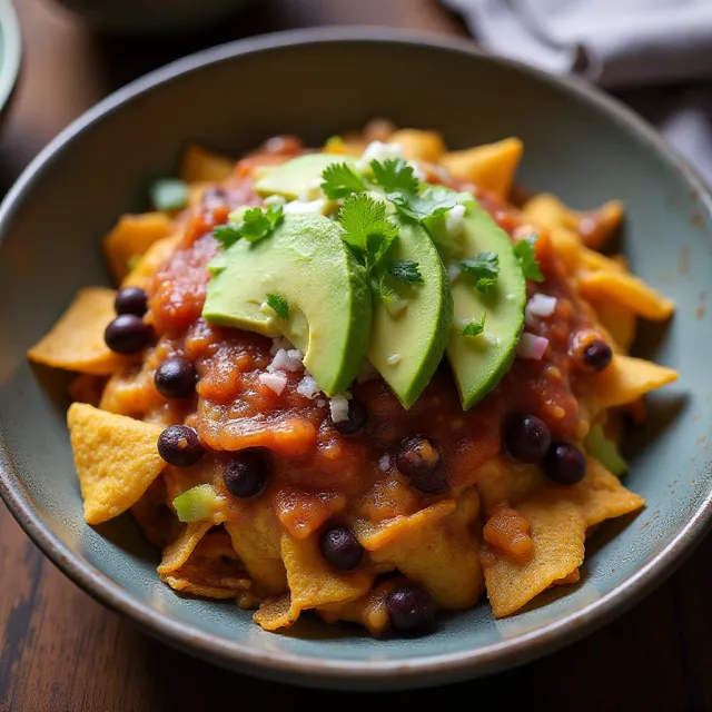 Quick Black Bean Chilaquiles