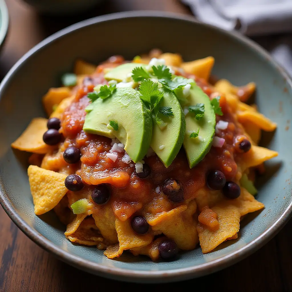 Quick Black Bean Chilaquiles