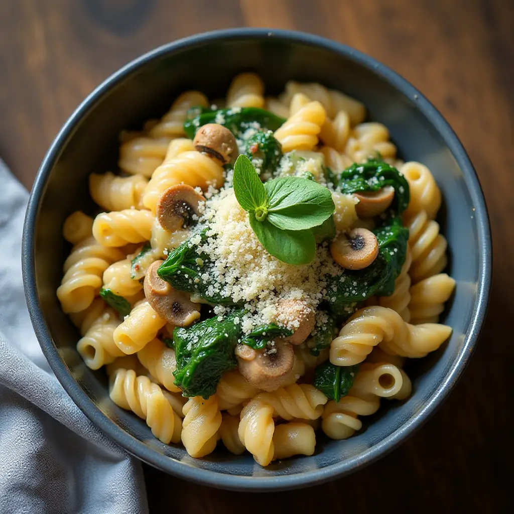 One Pot Spinach Mushroom Pasta