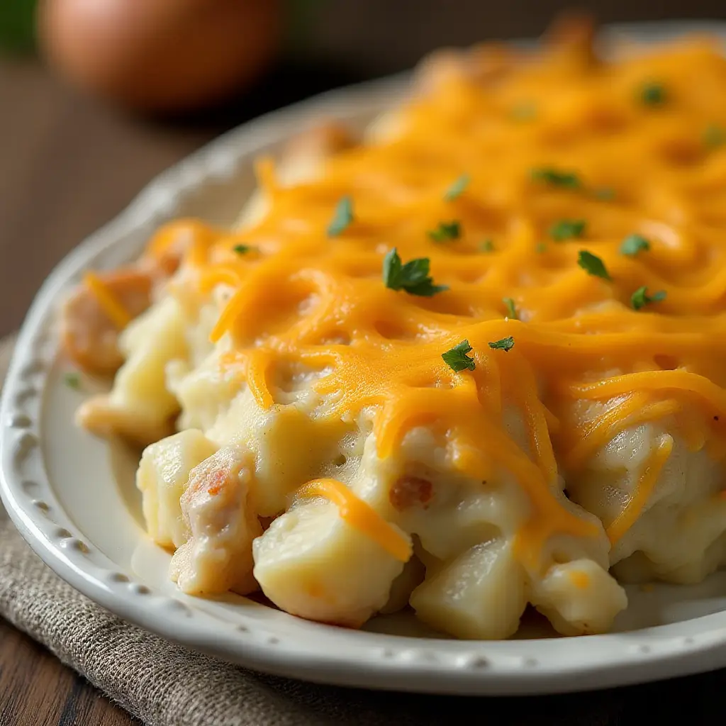Chicken Bacon Ranch Potato Casserole