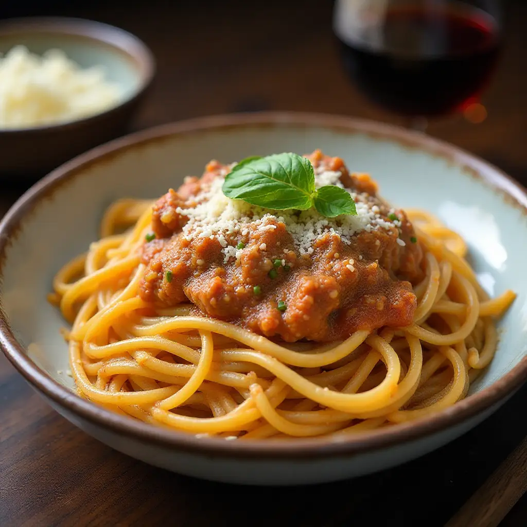 Creamy Gochujang Spaghetti With Ground Beef