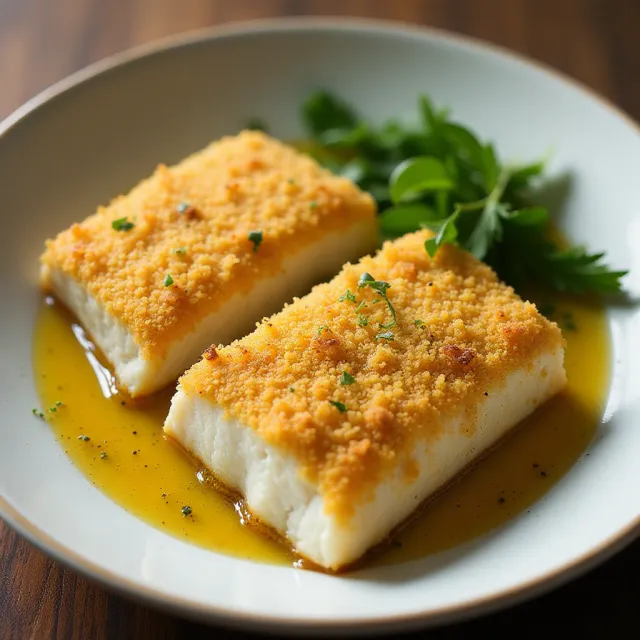 Baked Halibut with Crispy Panko