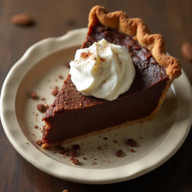 Chocolate Buttermilk Pie with Whiskey and Almonds