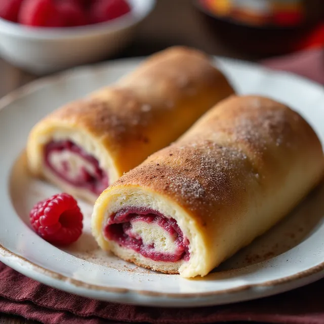 Chocolate Raspberry Blintzes