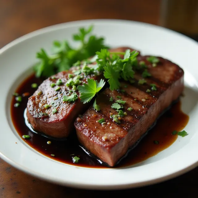 Flat Iron Steak with Balsamic Reduction