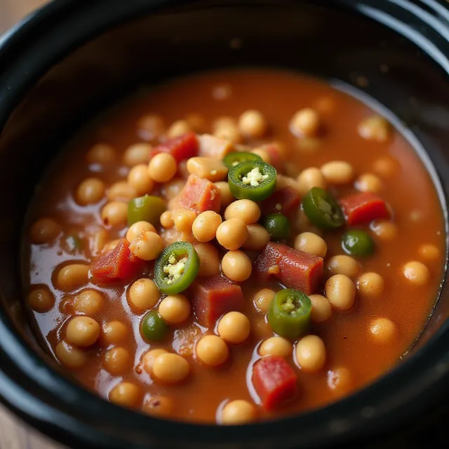 Slow Cooker Spicy Black-Eyed Peas