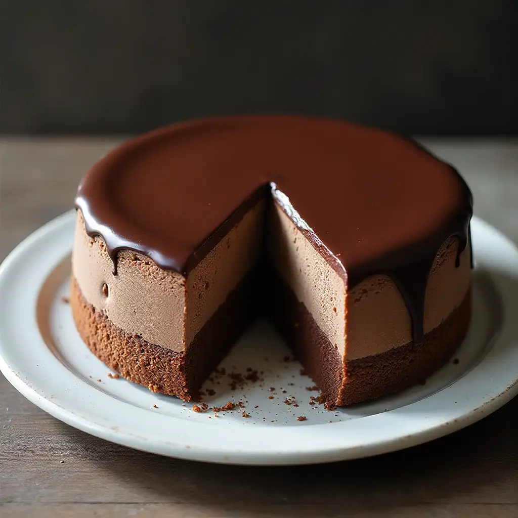 Chocolate-Glazed Hazelnut Mousse Cake