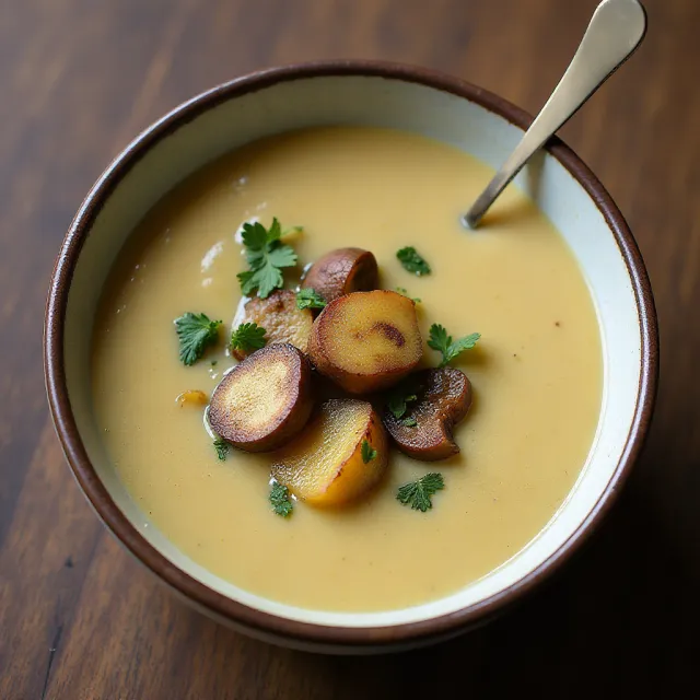 Roasted Mushroom and Sunchoke Bisque