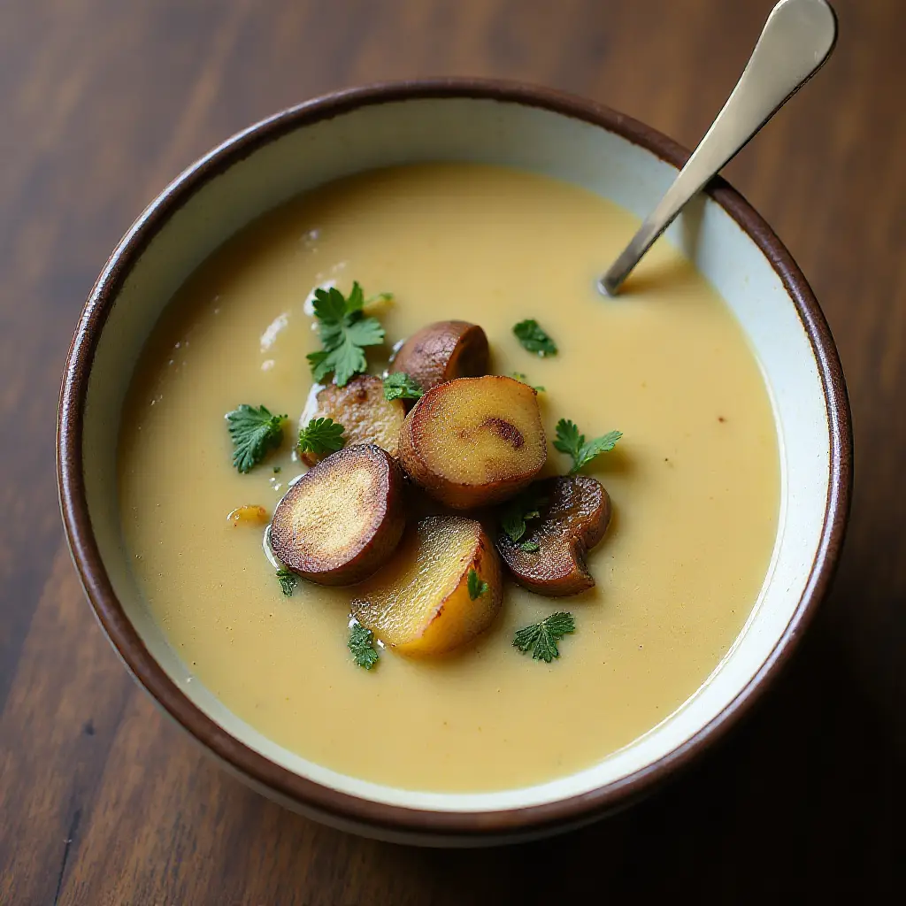 Roasted Mushroom and Sunchoke Bisque