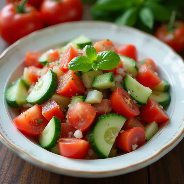 Cucumber and Tomato Salad with Mayo