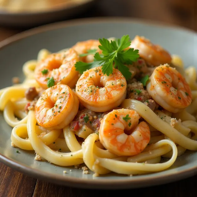 Cajun Shrimp and Sausage Alfredo
