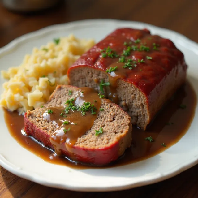 Best Ever Meatloaf with Brown Gravy