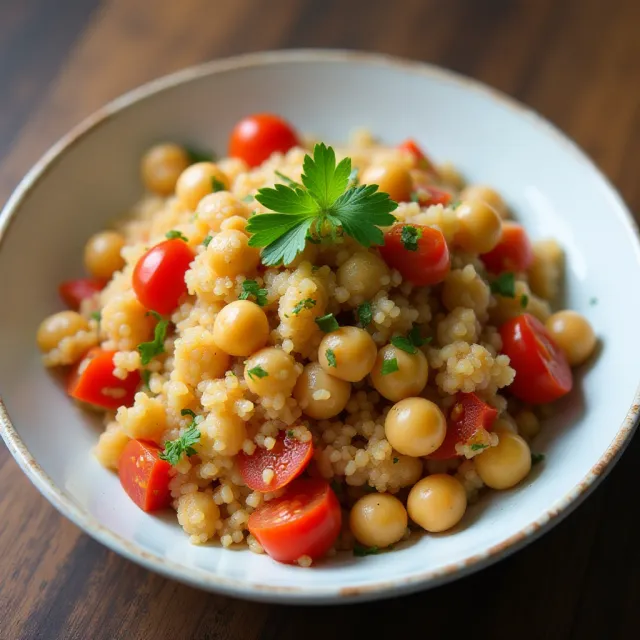 Quinoa with Chickpeas and Tomatoes