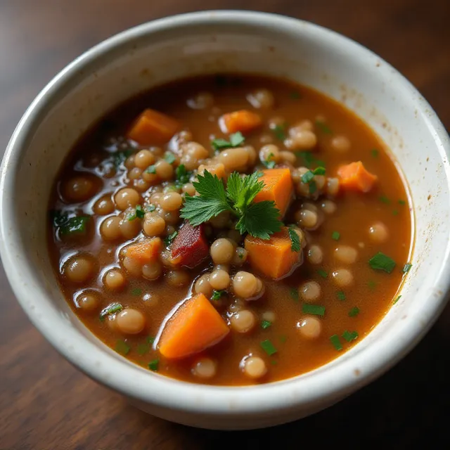 Slow Cooker Lentil Soup with Bacon