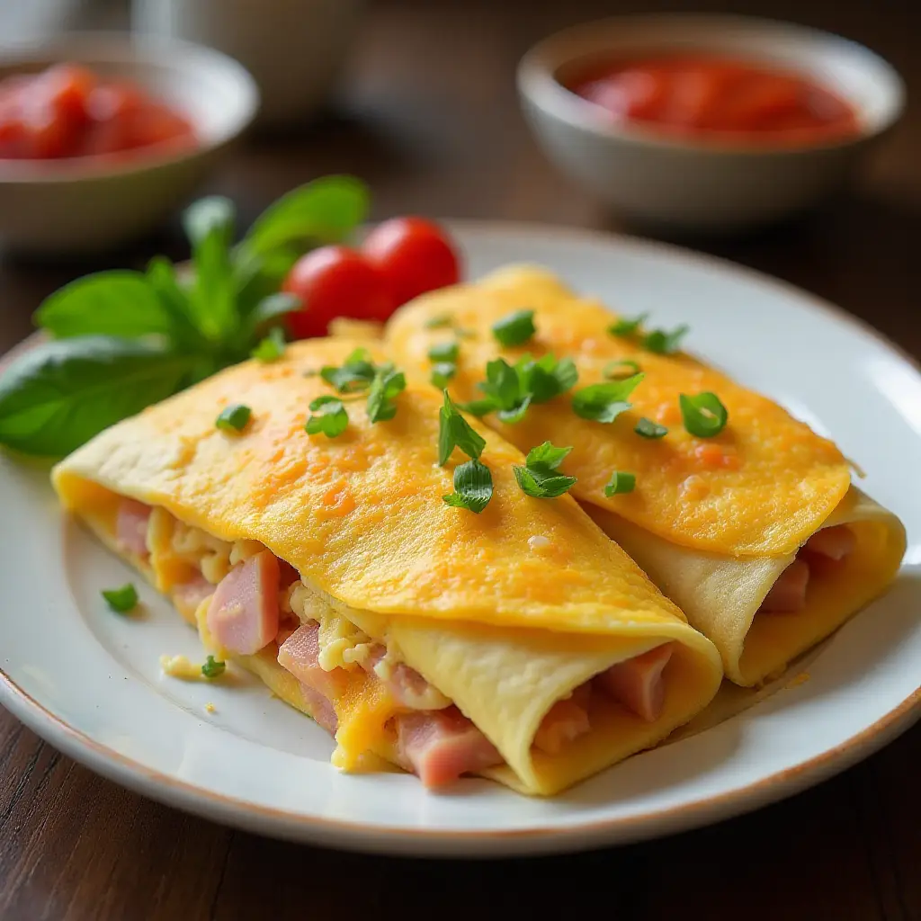 Ham and Cheese Breakfast Tortillas