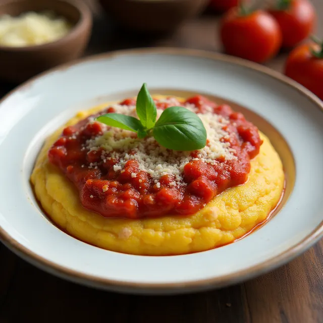 Easy Polenta with Tomato Sauce
