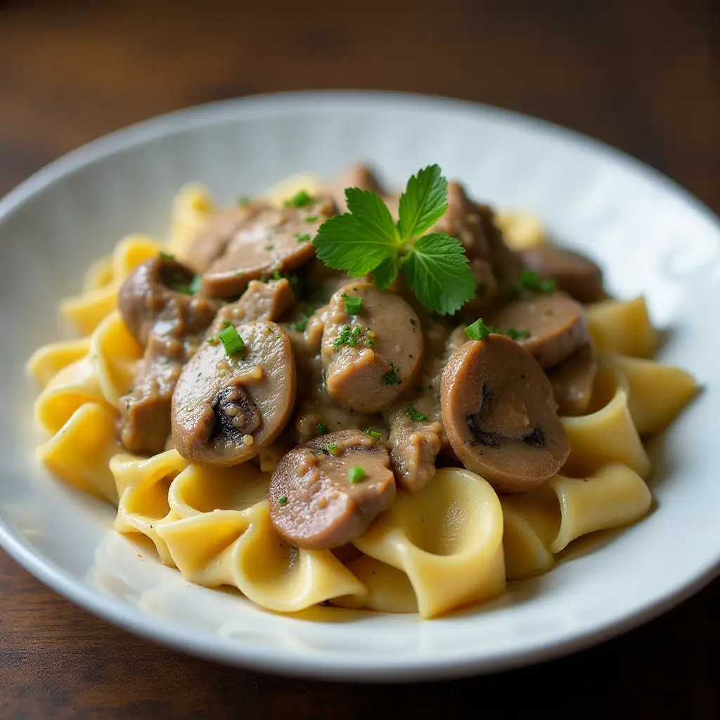 Beef and Mushroom Stroganoff, Aussie Style