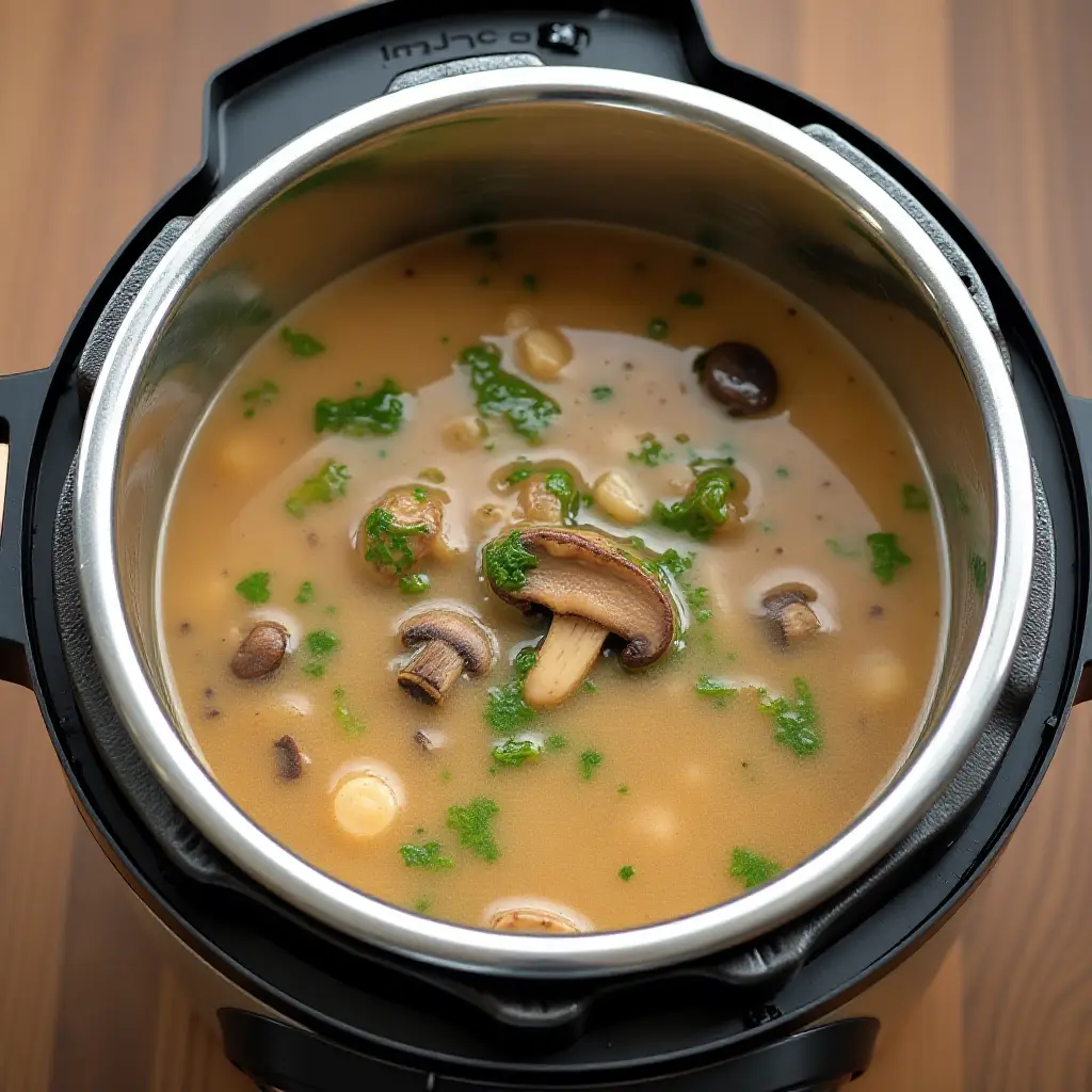 Instant Pot Garlicky Mushroom Soup