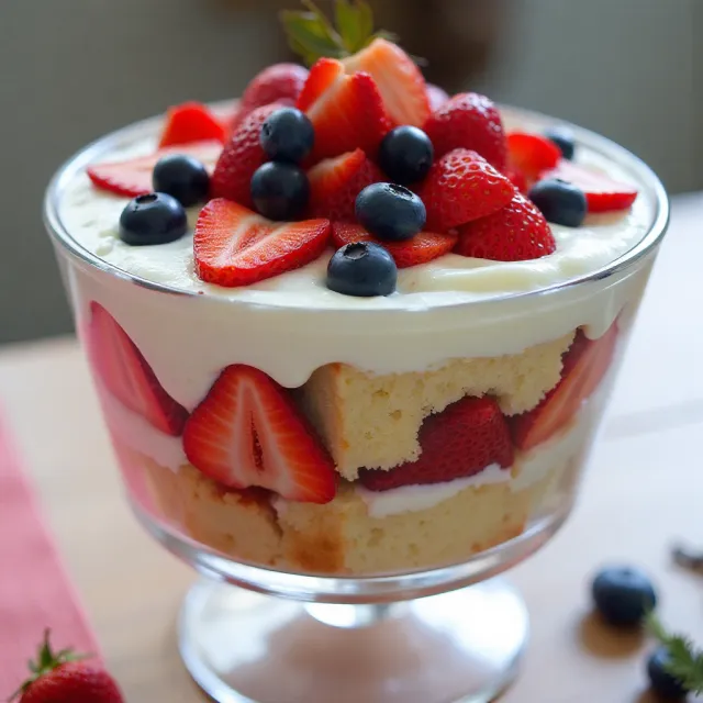 Easy Red, White, and Blue Trifle