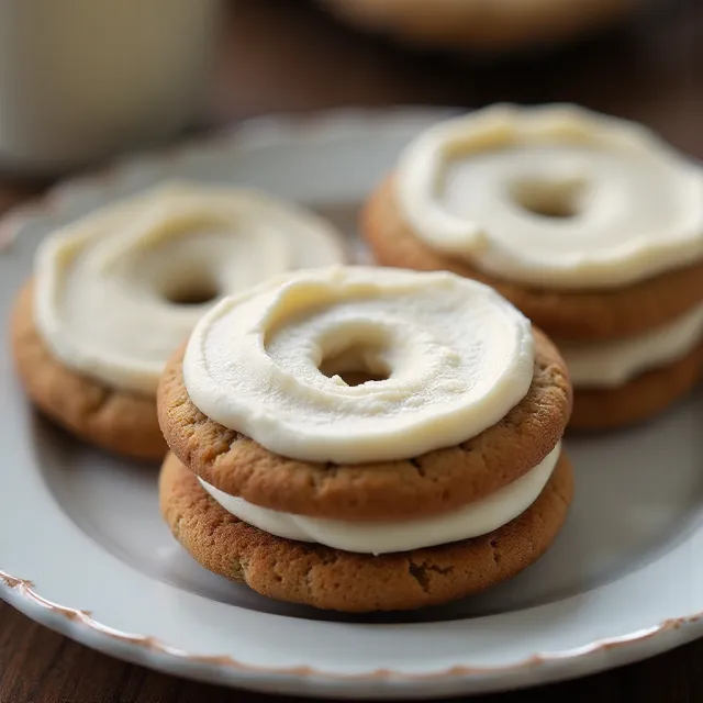 Frosted Molasses Ginger Sandwich Cookies
