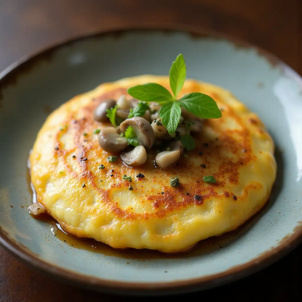 Tamagoyaki with Mushroom and Mozzarella Cheese