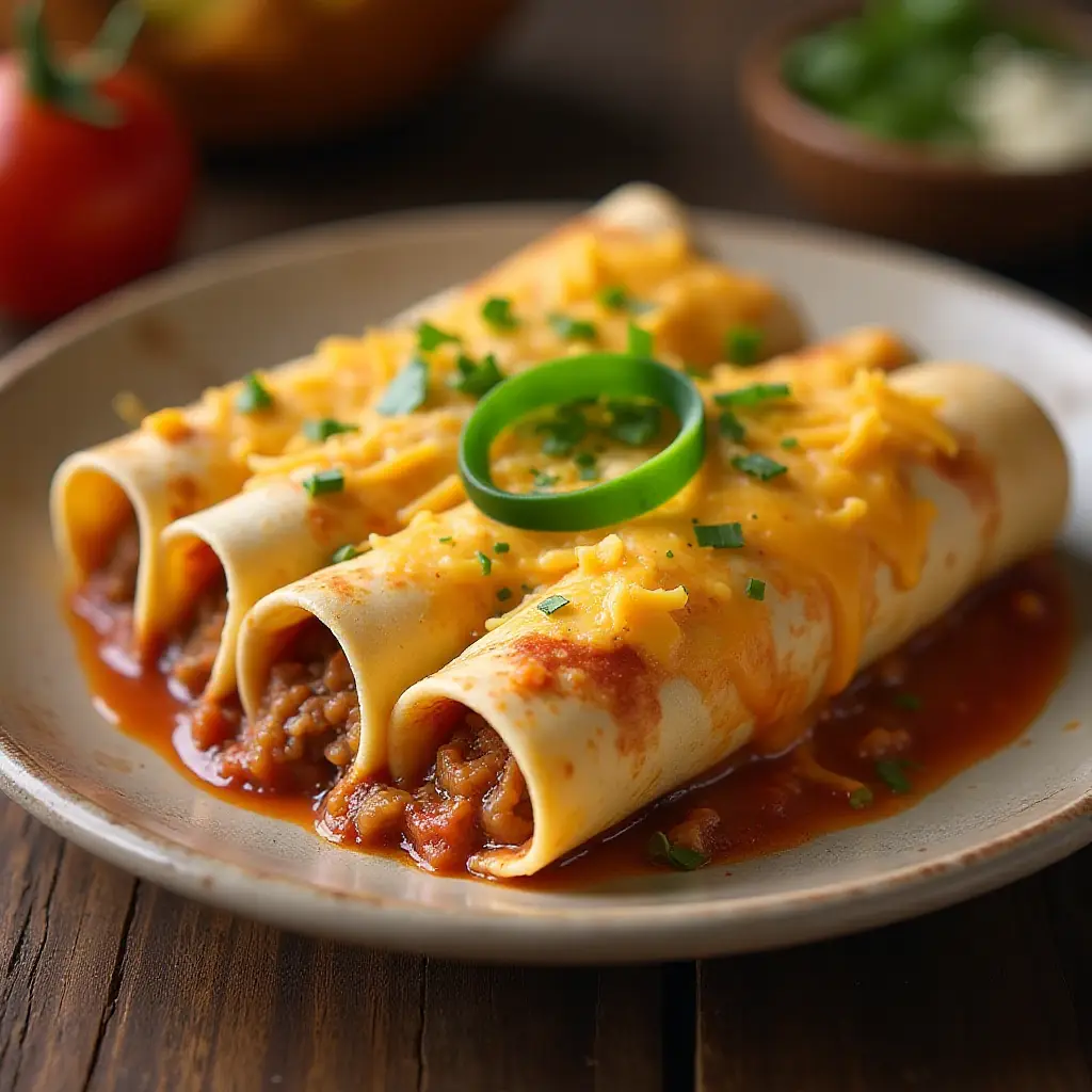 Tex-Mex Beef and Cheese Enchiladas