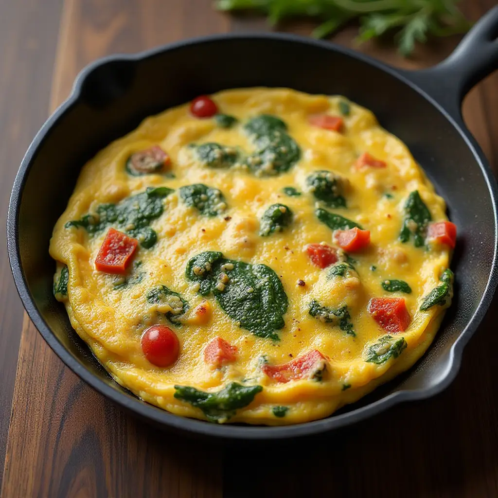 Spinach Mushroom Omelet