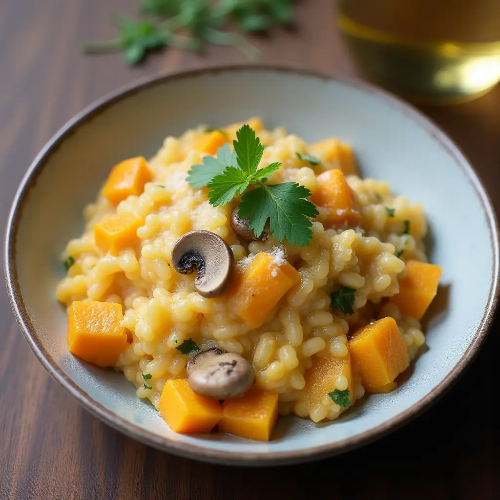 Instant Pot Butternut Squash Risotto with Mushrooms