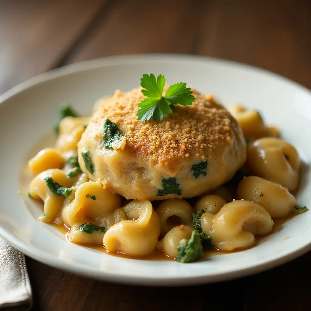 Stuffed Mushroom Pasta Bake