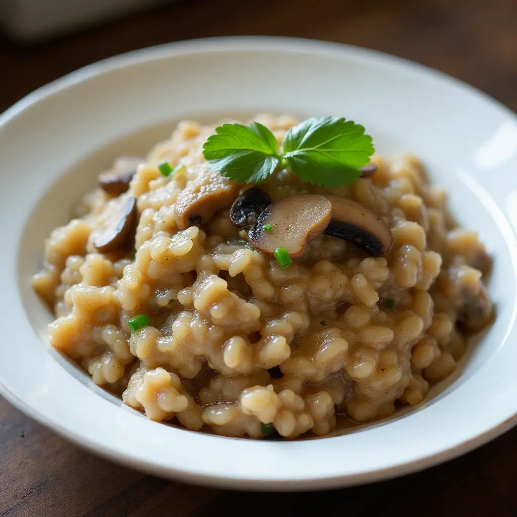 Instant Pot Brown Rice and Mushroom Risotto