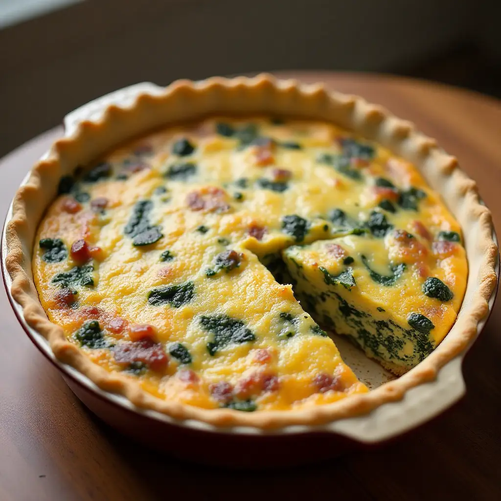 Belle and Chron's Spinach and Mushroom Quiche