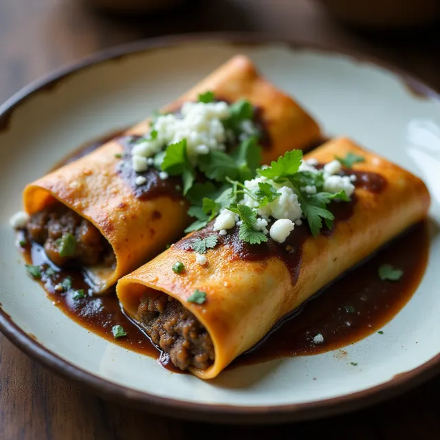Chicken Enchiladas with Mole Sauce