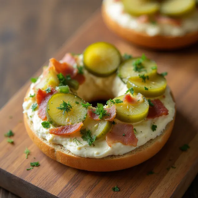 Pickle Bacon Chopped Bagels