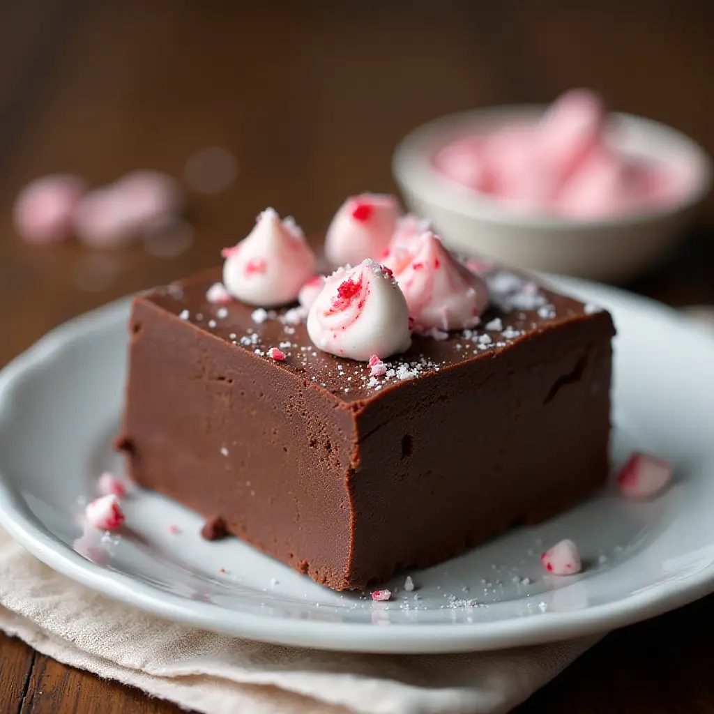 Dark Chocolate Peppermint Fudge
