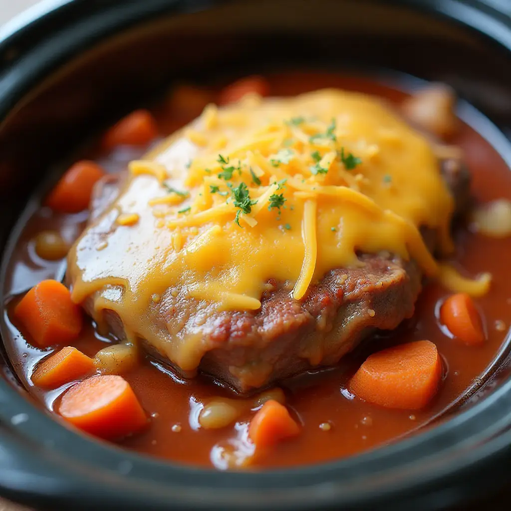 Slow Cooker Cheesy Swiss Steak