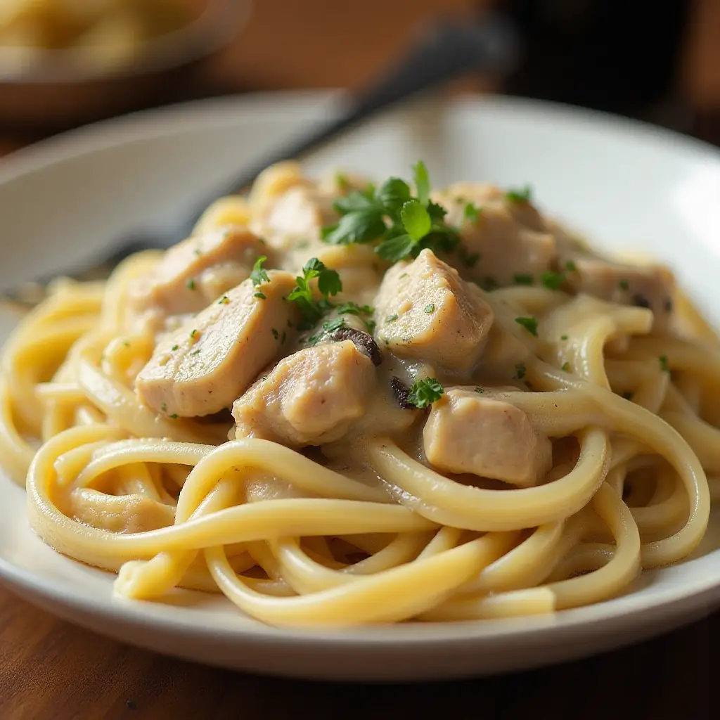 Chicken Mushroom Linguine