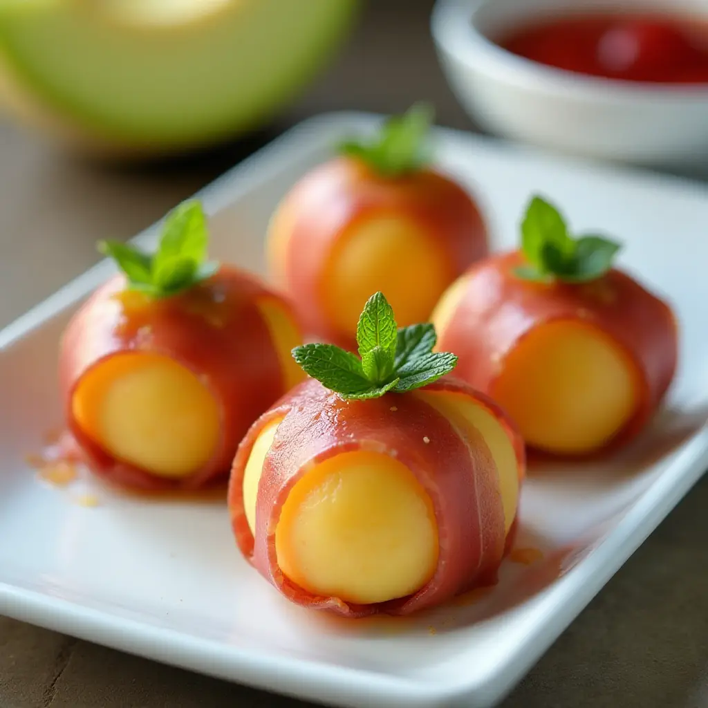 Prosciutto Wrapped Melon Balls