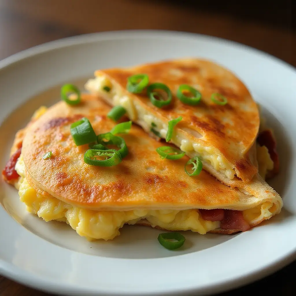 Jalapeno and Canadian Bacon Breakfast Quesadillas