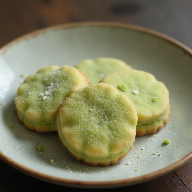 Green Tea Shortbread Cookies