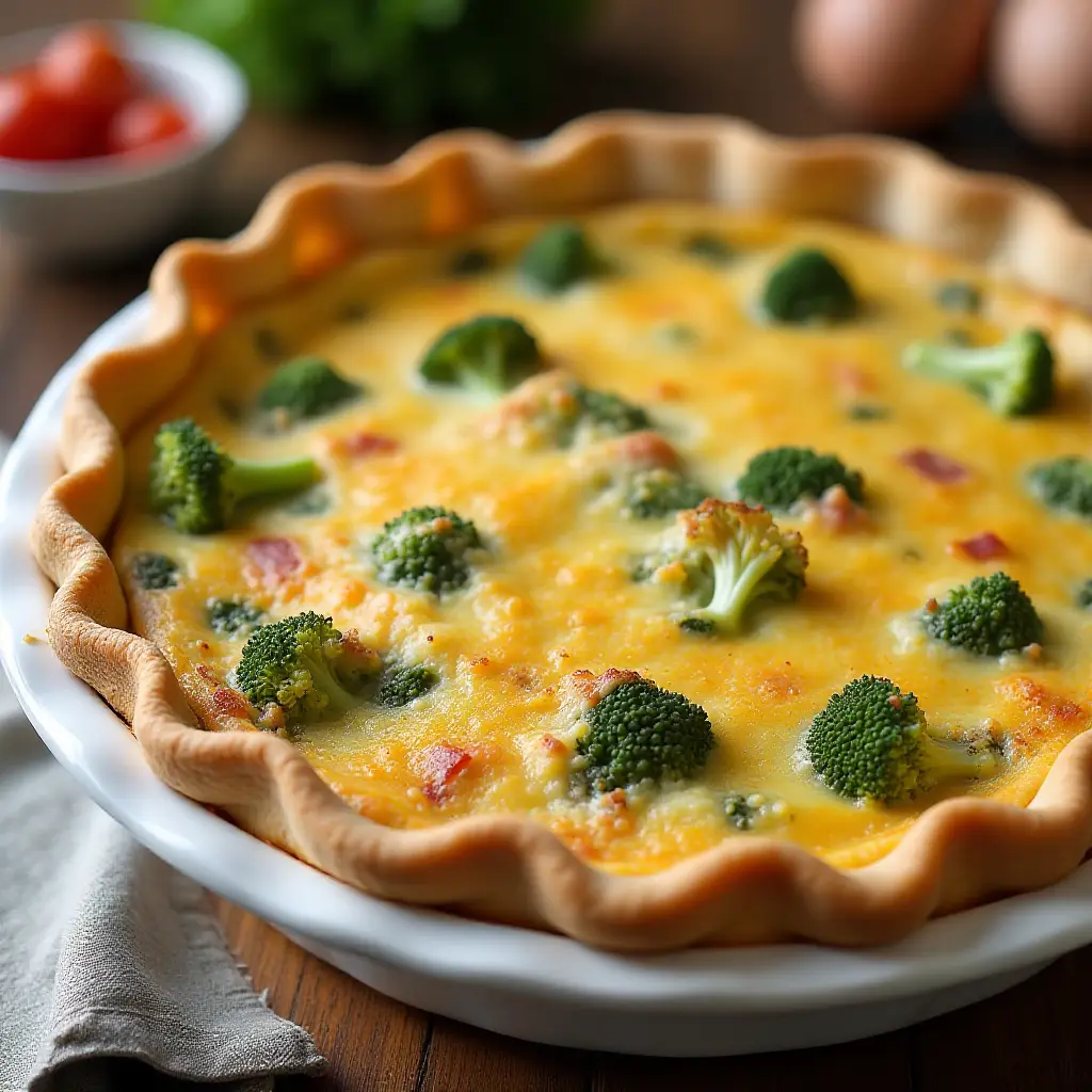 Easy Broccoli and Ham Quiche
