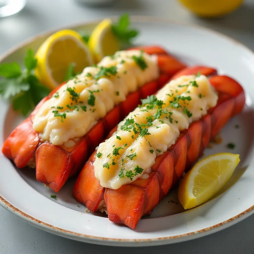 Air Fryer Lobster Tails with Lemon-Garlic Butter