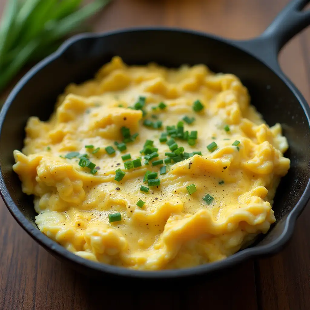 Creamy Cottage Cheese Scrambled Eggs