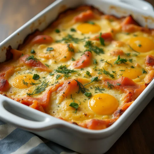 Smoked Salmon Breakfast Casserole