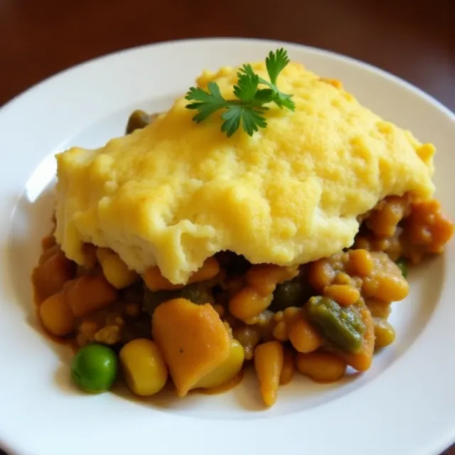 Vegetable Shepherd's Pie with Baked Beans