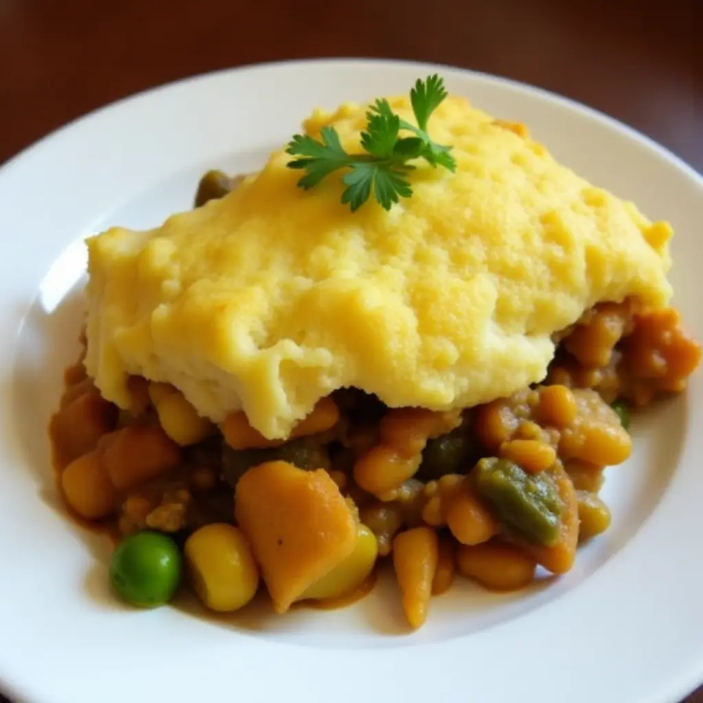 Vegetable Shepherd's Pie with Baked Beans