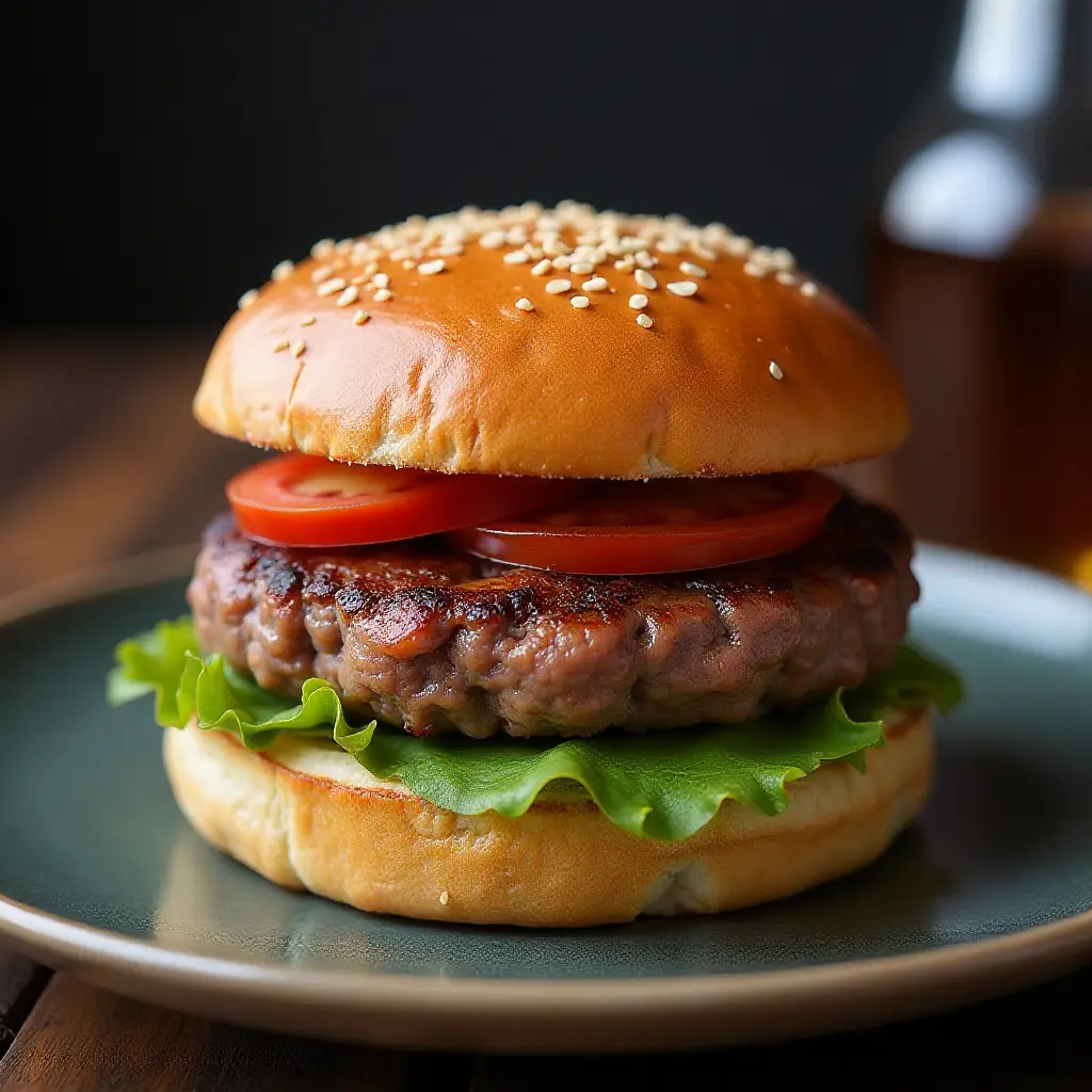 Triple Seared Whiskey Burger