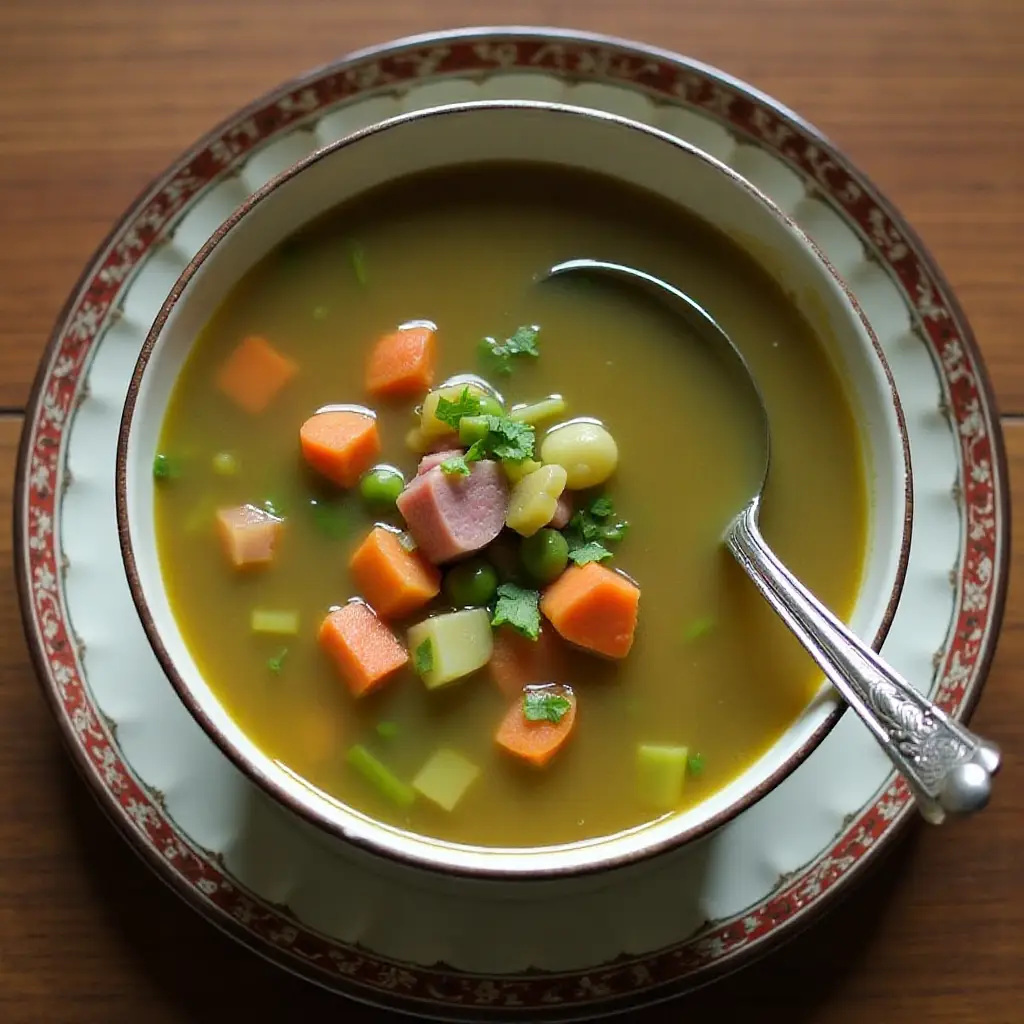 Ham Bone and Green Split Pea Soup